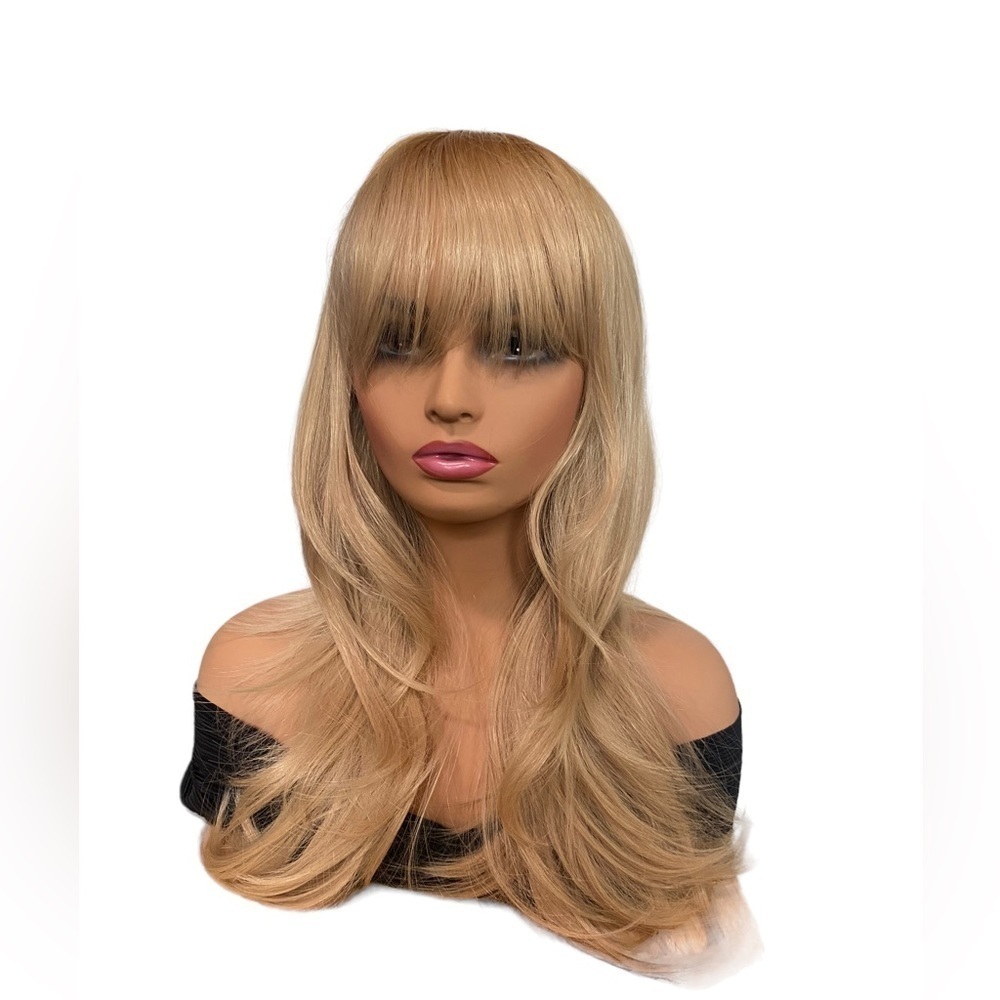 Blonde  two tone Straight‎ Layered Wig 25”